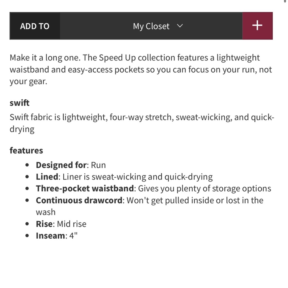 Lululemon Speed Up Mid-Rise Lined Short 4" - Picture 3 of 8